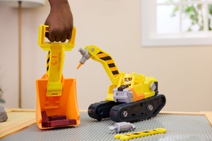 Patrula Catelusilor Rubble Si Echipa Vehicul Buldozer Multifunctional 2 In 1 - Img 8