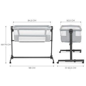 Patut Co-Sleeper Kinderkraft Nestee Up 2, Gri Deschis - Img 7