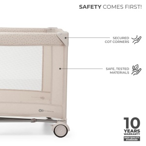 Patut Travel Kinderkraft Joy2, Fara Accesorii, Beige - Img 5