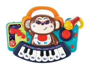 Pianina Bebe Maimutica Dj Cu Lumini Sunete Si Microfon - Img 2