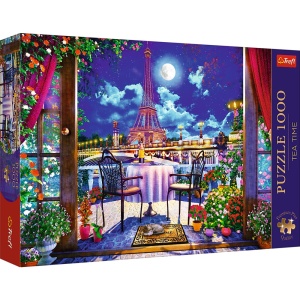 Puzzle Trefl 1000 Premium Plus Tea Time Parisul In Lumina Lunii - Img 1