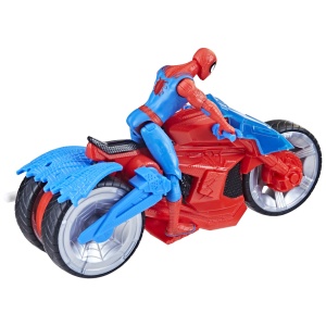 Spiderman Set Figurina Si Vehicul Web Blast Cycle - Img 5