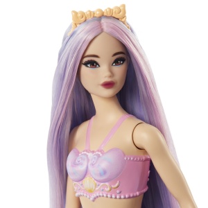 Barbie Dreamtopia Papusa Sirena Cu Par Mov Si Coada Mov - Img 4