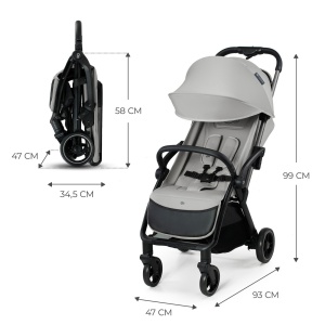 Carucior Sport Kinderkraft Apino, 0-22 Kg, Dove Grey - Img 9