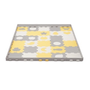 Covoras De Joaca Kinderkraft Luno Shapes, Puzzle 3D, Spuma, Yellow - Img 3