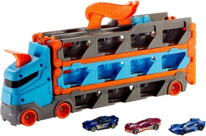 Hot Wheels 2 In 1 Mega Transportator Masini Pista - Img 2