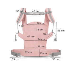 Marsupiu Ergonomic Kinderkraft Nino, Pana La 20 Kg, Confetti Pink - Img 6