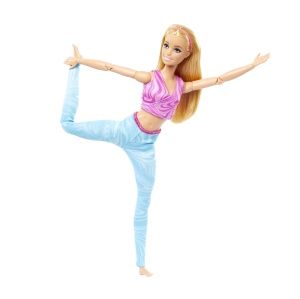 Papusa Barbie Made To Move Blonda Cu Top Roz - Img 4