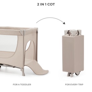 Patut Travel Kinderkraft Joy2, Fara Accesorii, Beige - Img 2