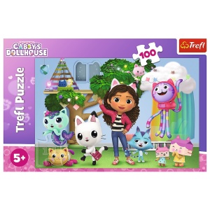 Puzzle Trefl 100 Gabbys Dollhouse Prietenii Lui Gabby - Img 3