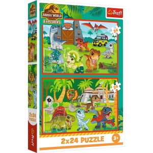 Puzzle Trefl 2X70 Jurassic World Universul Jurassic Park