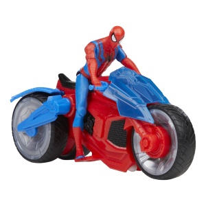 Spiderman Set Figurina Si Vehicul Web Blast Cycle - Img 2