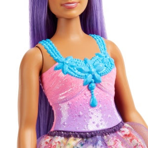 Barbie Dreamtopia Papusa Printesa Cu Par Mov - Img 6