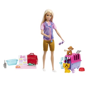 Barbie You Can Be Set Papusa Cu Doua Animalute Din Jungla - Img 5