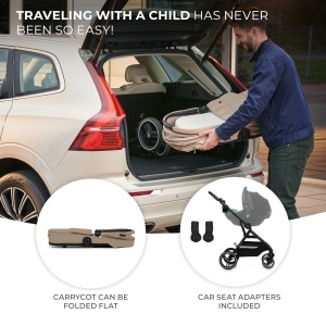 Carucior Kinderkraft Yoxi 3In1 (Mink Pro) Bej Nisip - Img 6