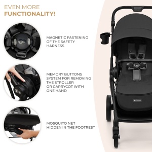 Carucior Kinderkraft Yoxi 3In1 (Mink Pro) Moon Grey - Img 4