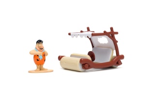 Jada Set Masinuta Metalica Flintmobilul Scara 1:32 Si Figurina Fred Flintstone - Img 3