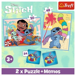 Puzzle Trefl 2In1 Memo Moomin Disney Stitch Lilo - Img 5