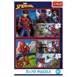 Puzzle Trefl 2X70 Marvel Spider-Man Aventurile Lui Spider-Man - Img 4