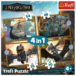 Puzzle Trefl 4In1 Cum Sa Iti Dresezi Dragonul Zilele Dragonului - Img 6
