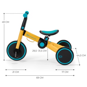 Bicicleta De Echilibru / Tricicleta Kinderkraft 4Trike, Primrose Yellow - Img 5