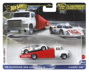 Hot Wheels Transportator Carry On Cu Masinuta Porsche Carrera 906 Scara 1:64 - Img 1