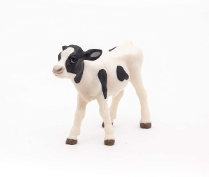 Papo Figurina Vitel Alb Cu Negru