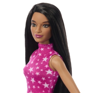 Papusa Barbie Fashionista Bruneta Cu Top Cu Stelute - Img 5