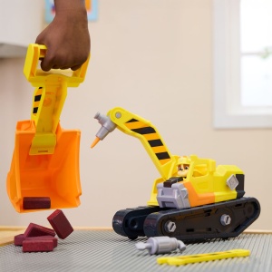 Patrula Catelusilor Rubble Si Echipa Vehicul Buldozer Multifunctional 2 In 1 - Img 9