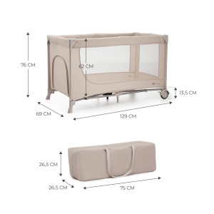 Patut Travel Kinderkraft Joy2, Fara Accesorii, Beige - Img 6