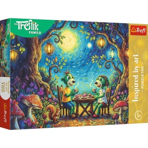Puzzle Trefl 100 Familia Treflik Inspirat De Arta Intalnire Intr-O Cafenea