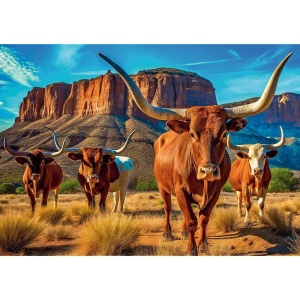 Puzzle Trefl 1000 Colectia Sua Longhorns Poster Inclus - Img 2