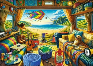 Puzzle Trefl 1000 Premium Plus Tea Time Calatorie Cu Caravana - Img 2