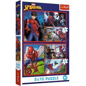 Puzzle Trefl 2X70 Marvel Spider-Man Aventurile Lui Spider-Man