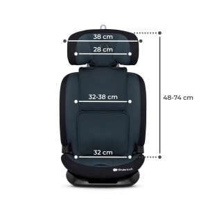 Scaun Auto I-Size, 76-150 Cm, Kinderkraft Oneto 3, Isofix, Graphite Black - Img 8