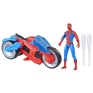Spiderman Set Figurina Si Vehicul Web Blast Cycle - Img 6