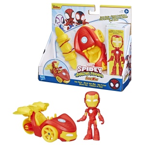 Spidey Prietenii Extraordinari Set Masinuta Si Figurina Si Accesoriu Iron Man - Img 4