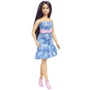 Barbie Fashionistas Papusa Barbie Cu Parul Mov Si Rochita Cu Fluturasi - Img 4