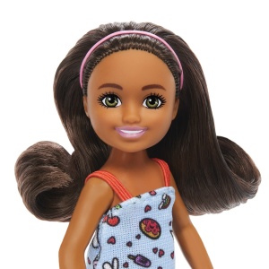 Barbie Papusa Chelsea Creola Cu Par Saten Si Rochita Albastra - Img 5