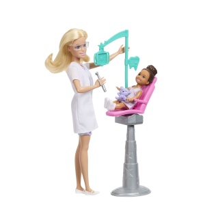Barbie Set De Joaca Papusa Barbie Blonda Face Cariera Dentist - Img 6
