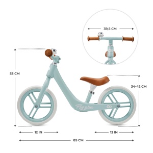 Bicicleta De Echilibru Kinderkraft Fly Plus, Baby Blue - Img 2