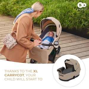Carucior Kinderkraft Yoxi 3In1 (Mink Pro) Bej Nisip - Img 2