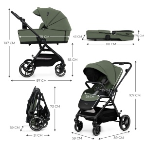 Carucior Kinderkraft Yoxi 3In1 (Mink Pro) Mistic Green - Img 5