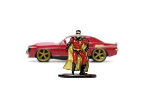 Jada Batman Set Figurina Robin Si Masinuta Metalica Chevrolet Camaro 1967 Scara 1:32 - Img 6