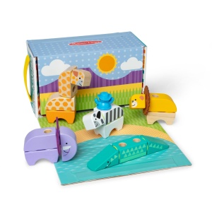 Melissa And Doug Set De Constructie Din Lemn Animale Din Safari - Img 4