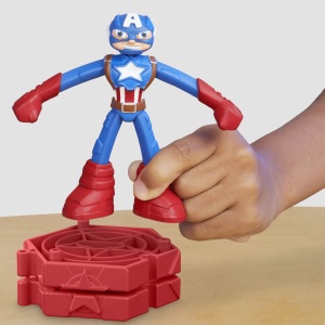 Play-Doh Marvel Figurina Flexibila Cu Accesorii Captain America 10Cm - Img 4