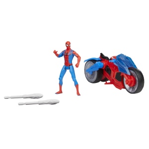 Spiderman Set Figurina Si Vehicul Web Blast Cycle - Img 3