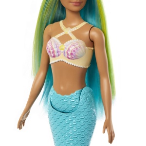 Barbie Dreamtropia Papusa Sirena Cu Corset Galben Si Coada Albastra - Img 4