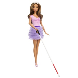Barbie Fashionistas Papusa Barbie Cu Baston Pentru Nevazatori - Img 2