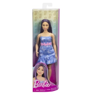 Barbie Fashionistas Papusa Barbie Cu Parul Mov Si Rochita Cu Fluturasi
